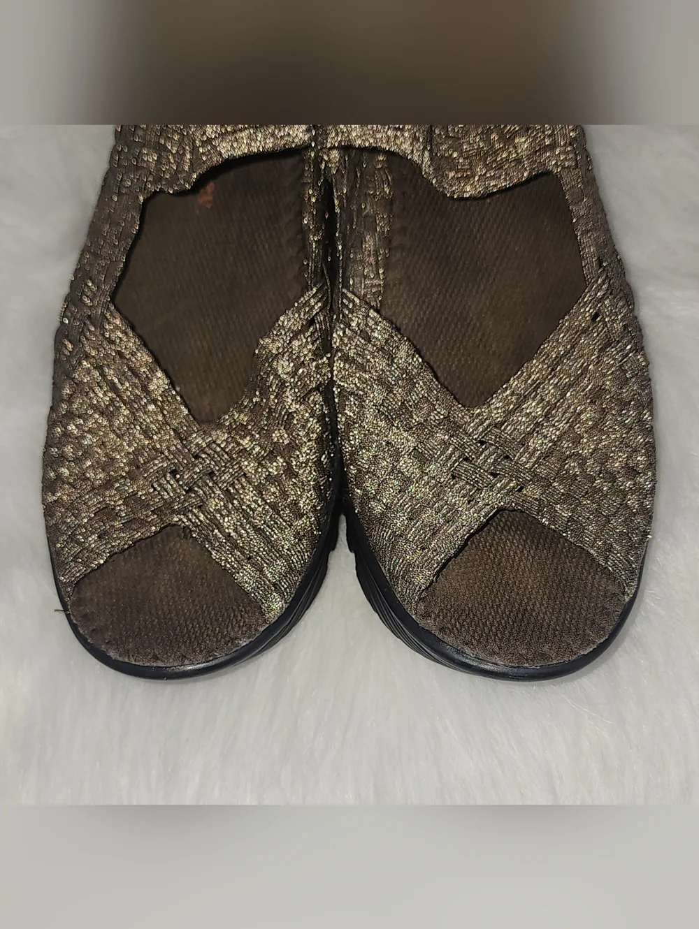 Bernie Mev 'Calypso' Woven Platform Wedge Sandal - Bronze/ Black- 40 / 9.5 USA